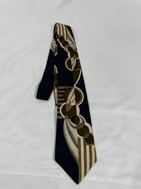 Conte di Milano Silk Art Deco Abstract Statement Tie